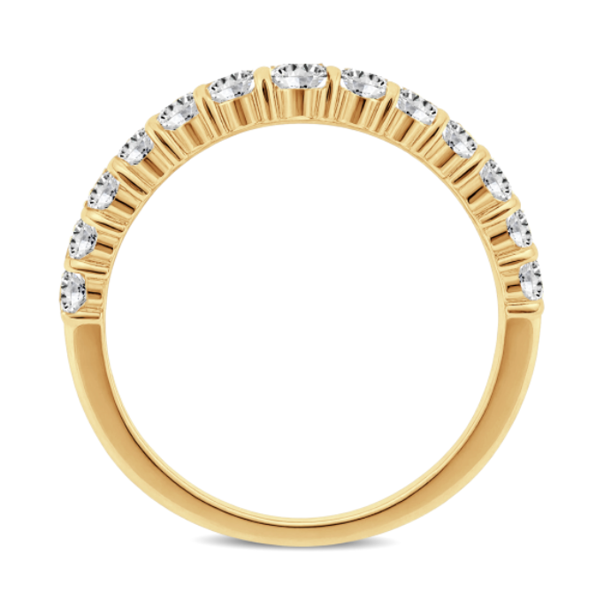 Curved Double Diamond Wedding Band