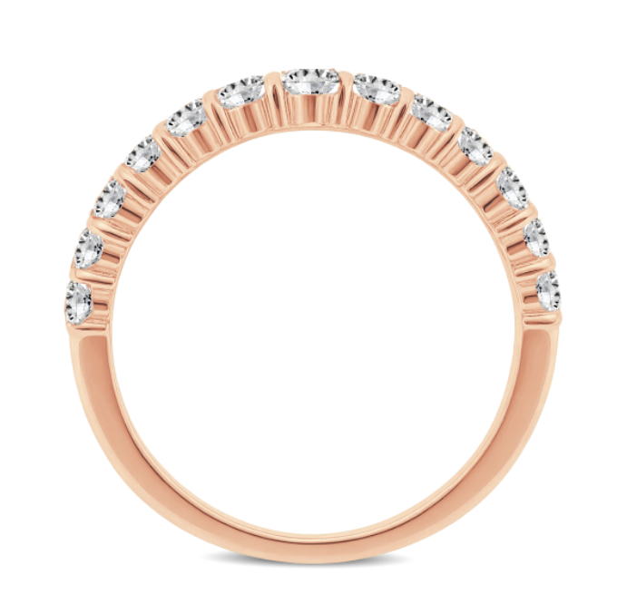 Curved Double Diamond Wedding Band