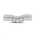 Curved Double Diamond Wedding Band