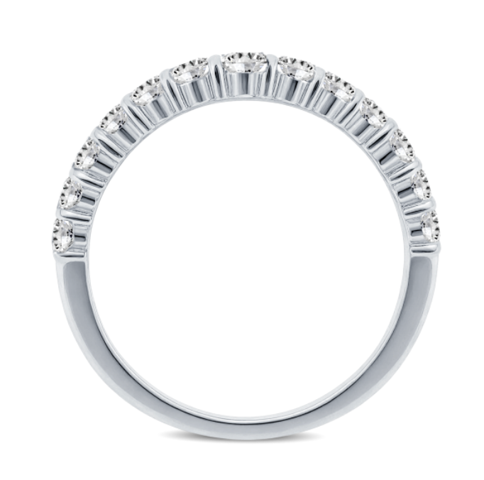Curved Double Diamond Wedding Band