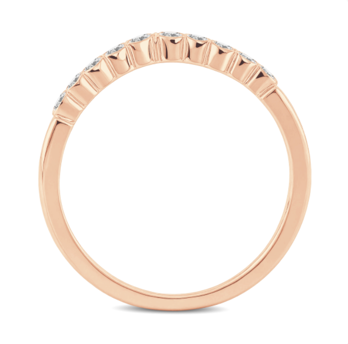 Curved Round Diamond Bezel Set Band