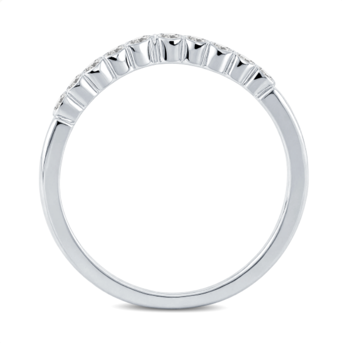 Curved Round Diamond Bezel Set Band