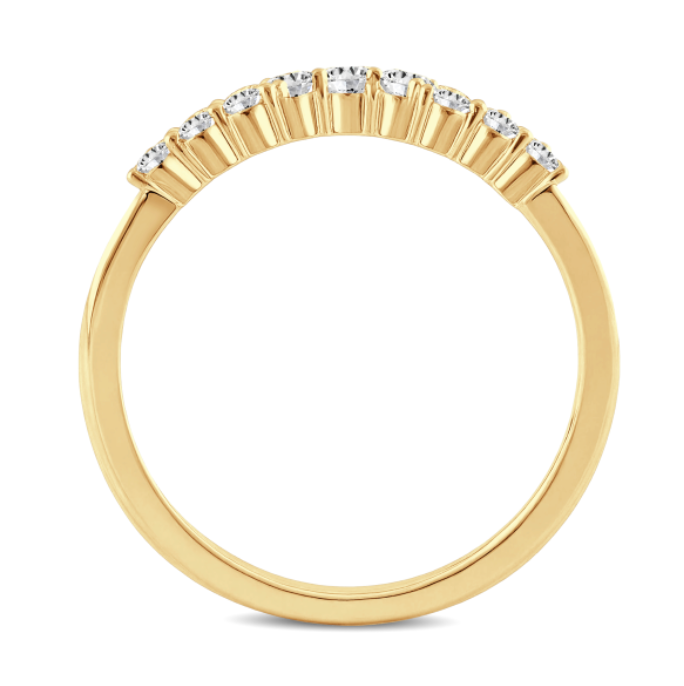 Crown Diamond Curved Wedding Band