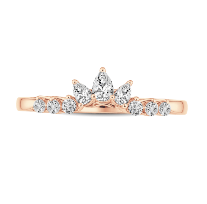 Crown Diamond Curved Wedding Band
