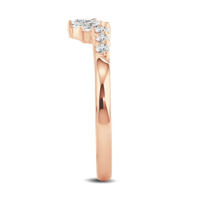 Crown Diamond Curved Wedding Band