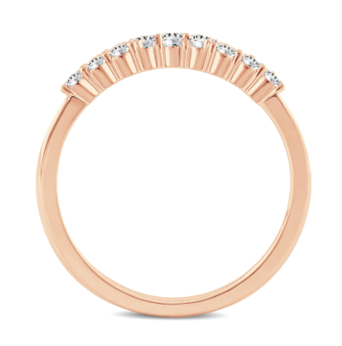 Crown Diamond Curved Wedding Band