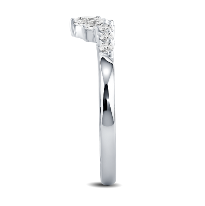 Crown Diamond Curved Wedding Band