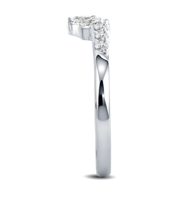 Crown Diamond Curved Wedding Band