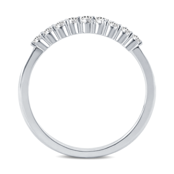 Crown Diamond Curved Wedding Band