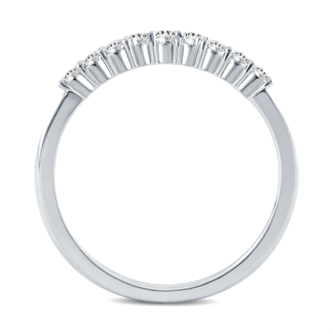 Crown Diamond Curved Wedding Band