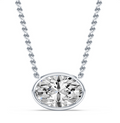 Bezel Oval Diamond Necklace
