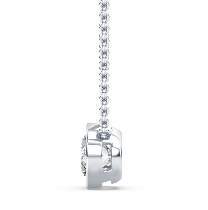 Bezel Oval Diamond Necklace