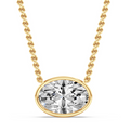 Bezel Oval Diamond Necklace