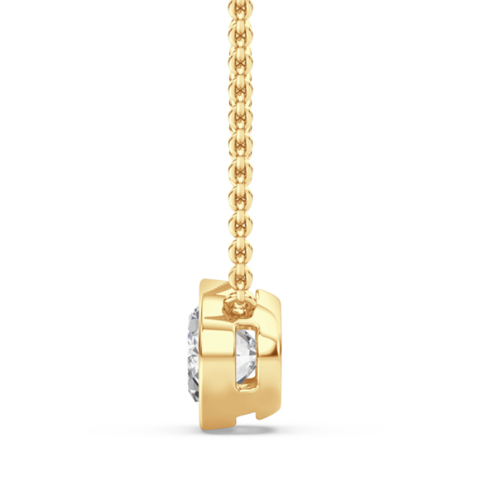 Bezel Oval Diamond Necklace