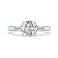 Three Stone Round and Baguette Diamond Engagement Ring