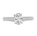 Pavé-set Oval Diamond Engagement Ring