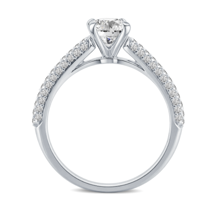 Pavé-set Oval Diamond Engagement Ring