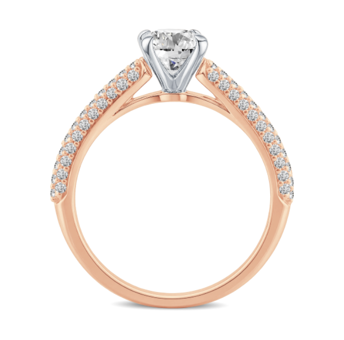 Pavé-set Oval Diamond Engagement Ring