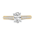Pavé-set Oval Diamond Engagement Ring
