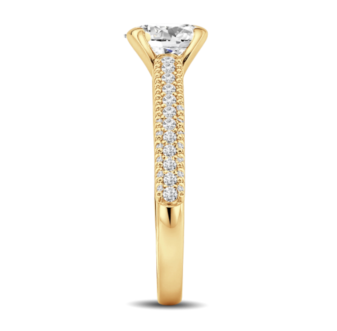 Pavé-set Oval Diamond Engagement Ring
