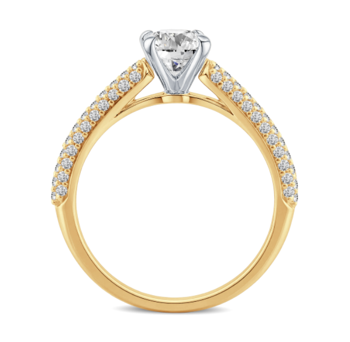 Pavé-set Oval Diamond Engagement Ring