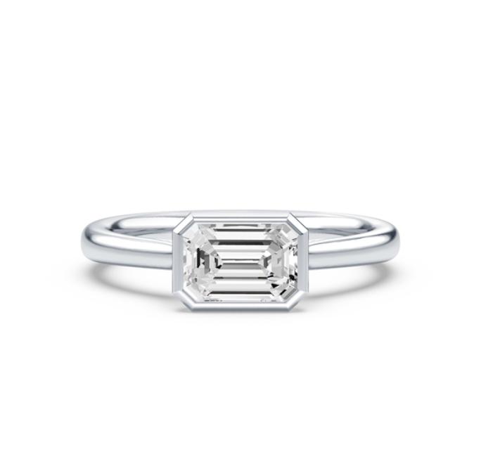 Emerald Bezel Diamond Ring