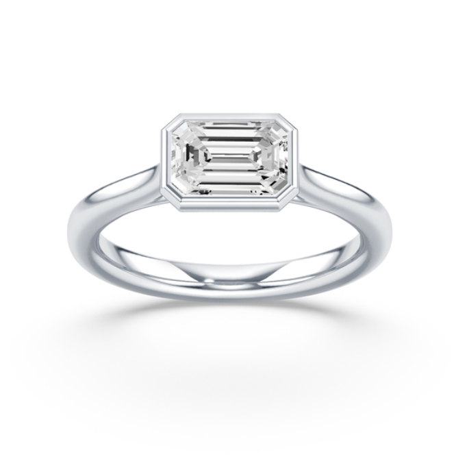 Emerald Bezel Diamond Ring