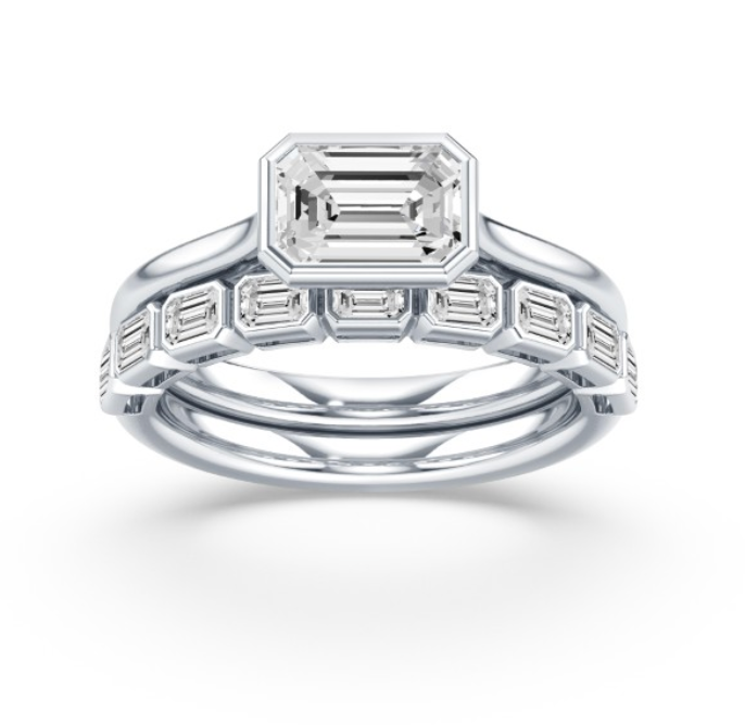 Emerald Bezel Diamond Ring