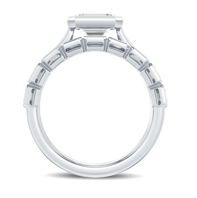 Emerald Bezel Diamond Ring