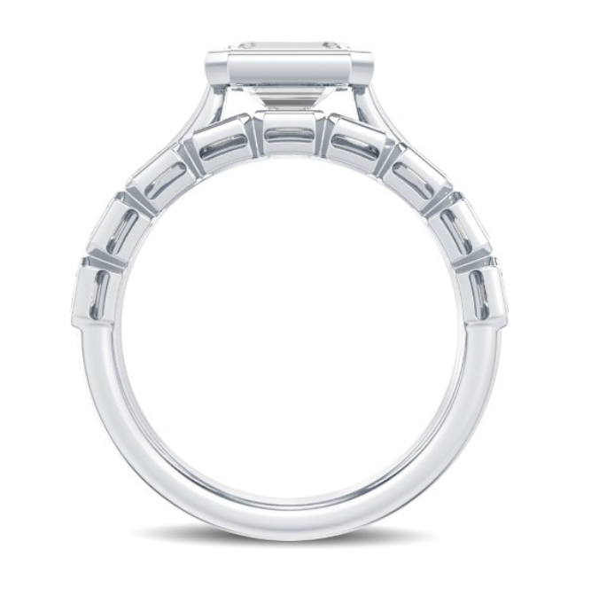 Emerald Bezel Diamond Ring