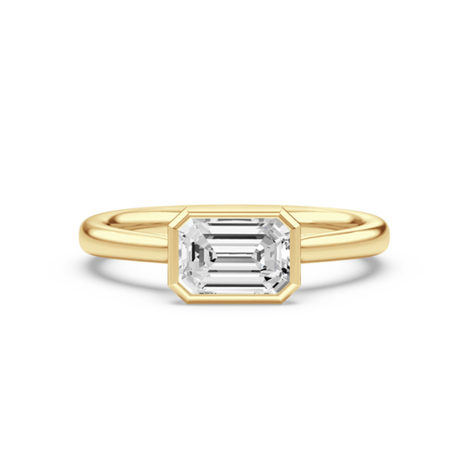 Emerald Bezel Diamond Ring