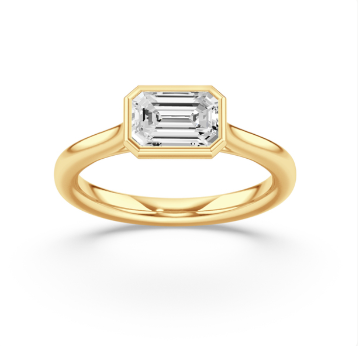 Emerald Bezel Diamond Ring