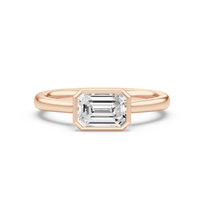 Emerald Bezel Diamond Ring