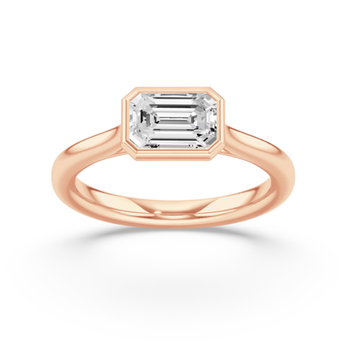 Emerald Bezel Diamond Ring