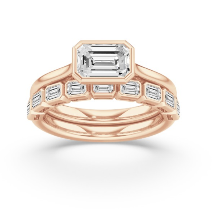 Emerald Bezel Diamond Ring