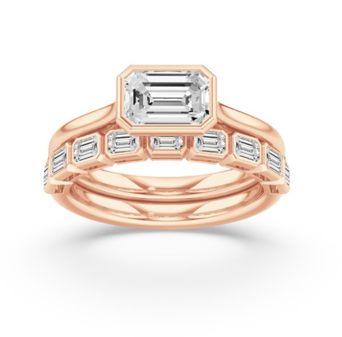 Emerald Bezel Diamond Ring