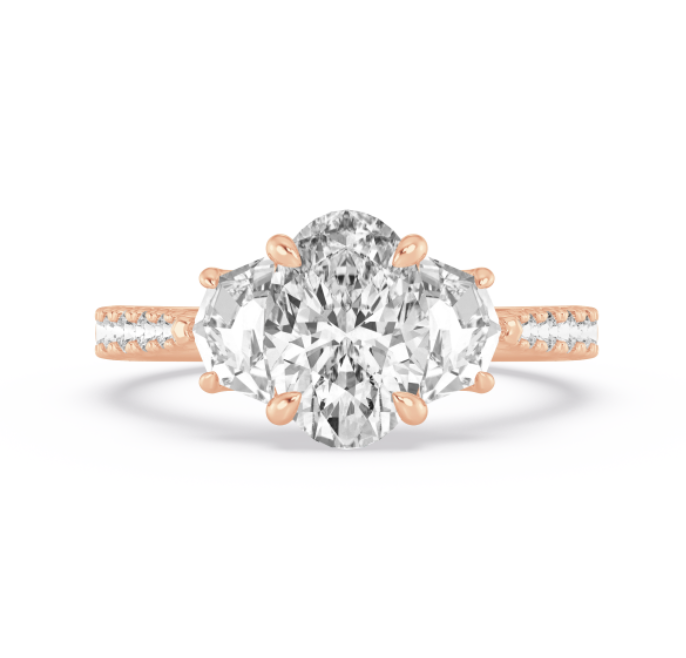 Three Stone Pave Engagement Ring