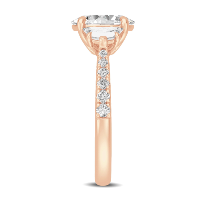 Three Stone Pave Engagement Ring