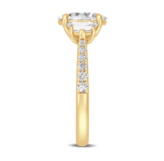 Three Stone Pave Engagement Ring