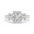 Radiant Diamond with Round Pavé Engagement Band