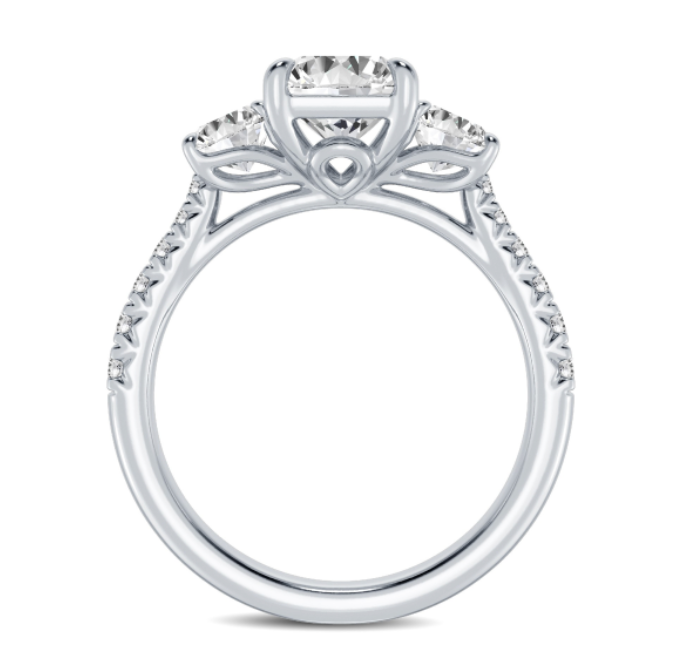 Radiant Diamond with Round Pavé Engagement Band