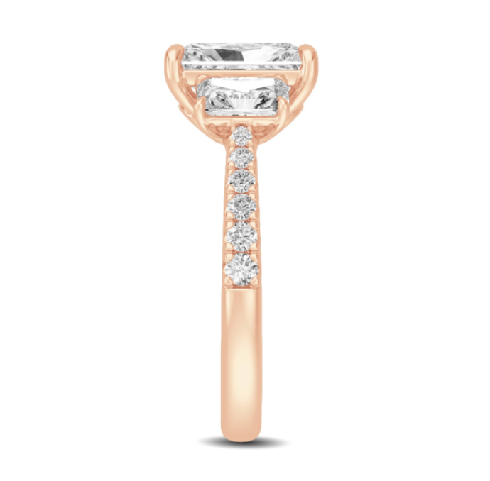Radiant Diamond with Round Pavé Engagement Band
