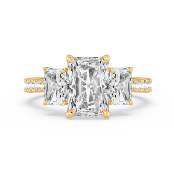 Radiant Diamond with Round Pavé Engagement Band