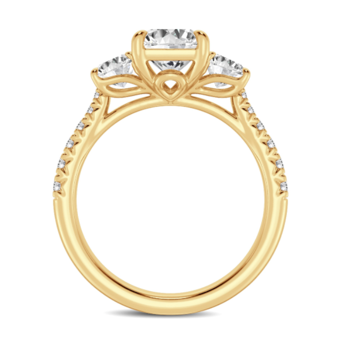 Radiant Diamond with Round Pavé Engagement Band