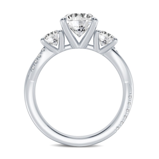 Oval Twist Three-Stone Engagement Ring