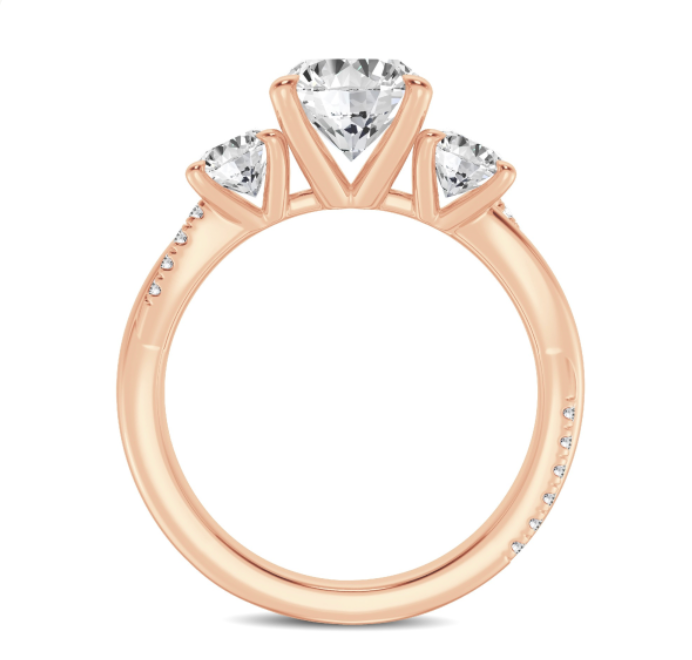 Oval Twist Three-Stone Engagement Ring