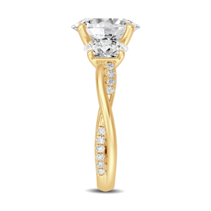 Oval Twist Three-Stone Engagement Ring