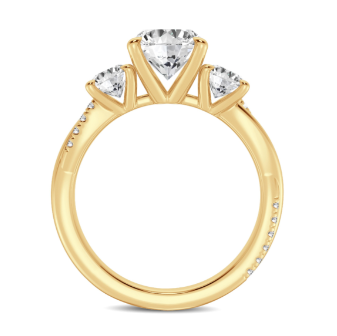 Oval Twist Three-Stone Engagement Ring