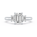 Emerald three-Stone Engagement Ring