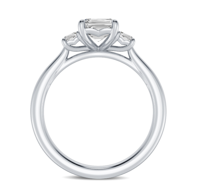 Emerald three-Stone Engagement Ring